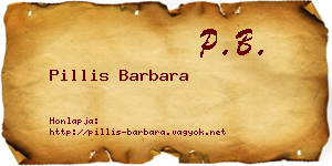 Pillis Barbara névjegykártya