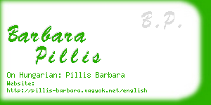 barbara pillis business card